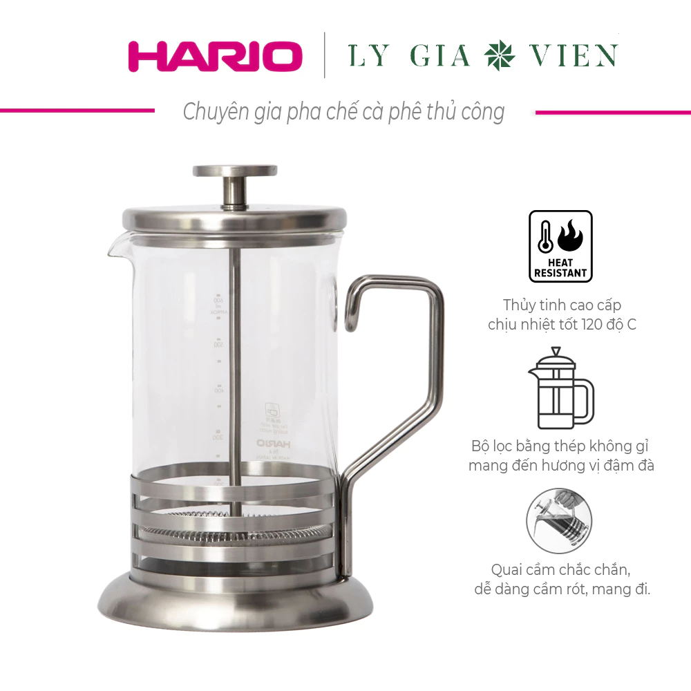 Bình Pha French Press cho Trà và Cà Phê Hario Tea & Coffee Press J