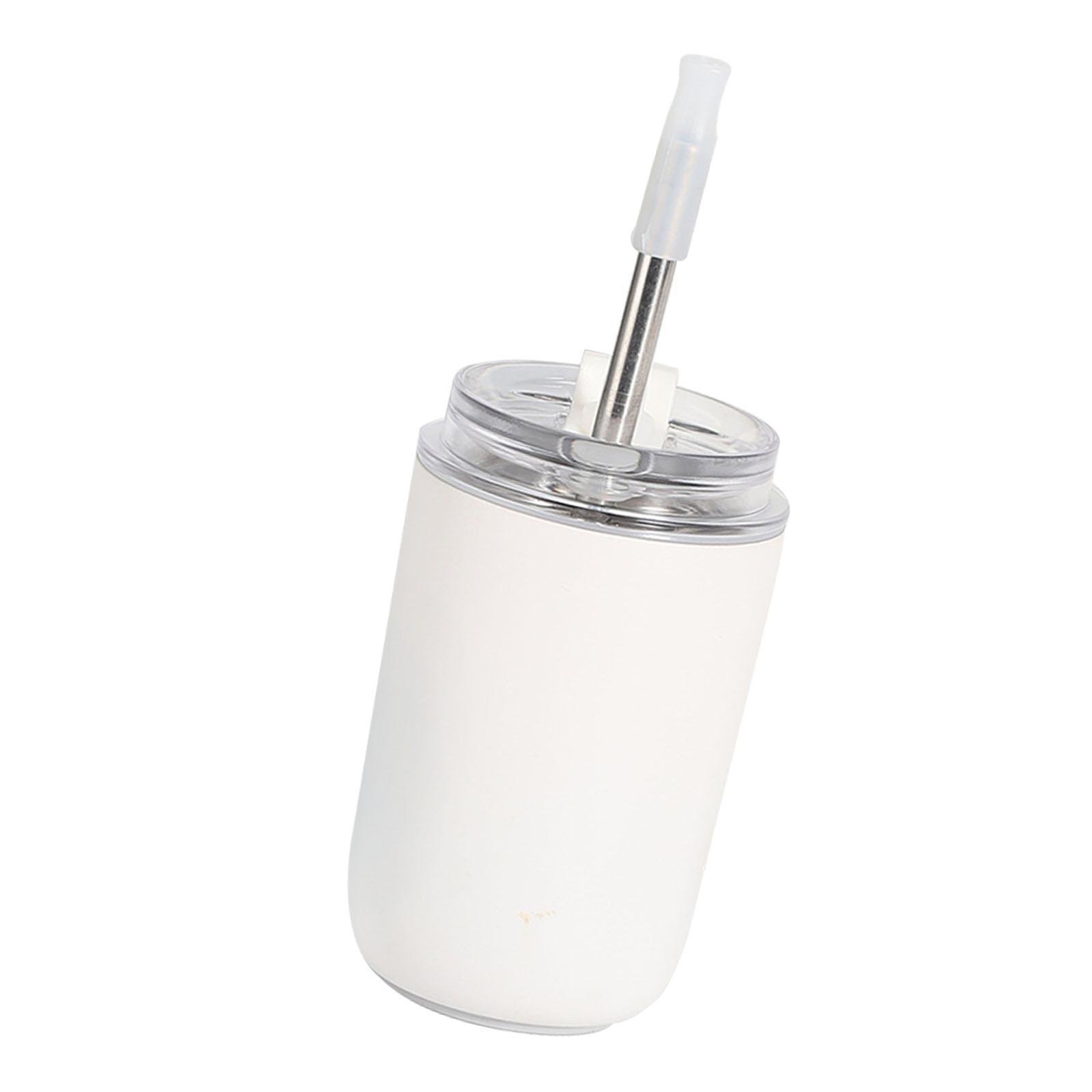 Travel Mug with Lid and Straw for Brew Hot and Cold Drinks coffee White