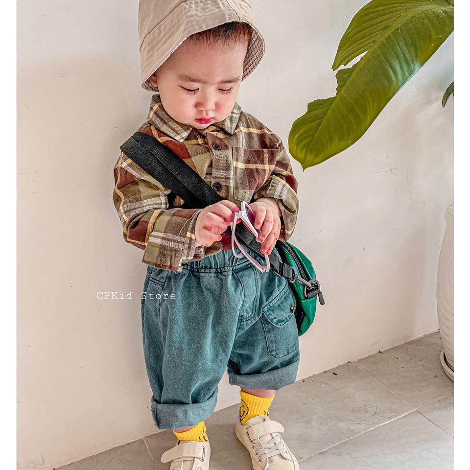 ÁO SƠ MI CARO 2 TÚI- CPKID - BAO CHẤT BÉ YÊU - THỜI TRANG TRẺ EM PHONG CÁCH HÀN QUỐC