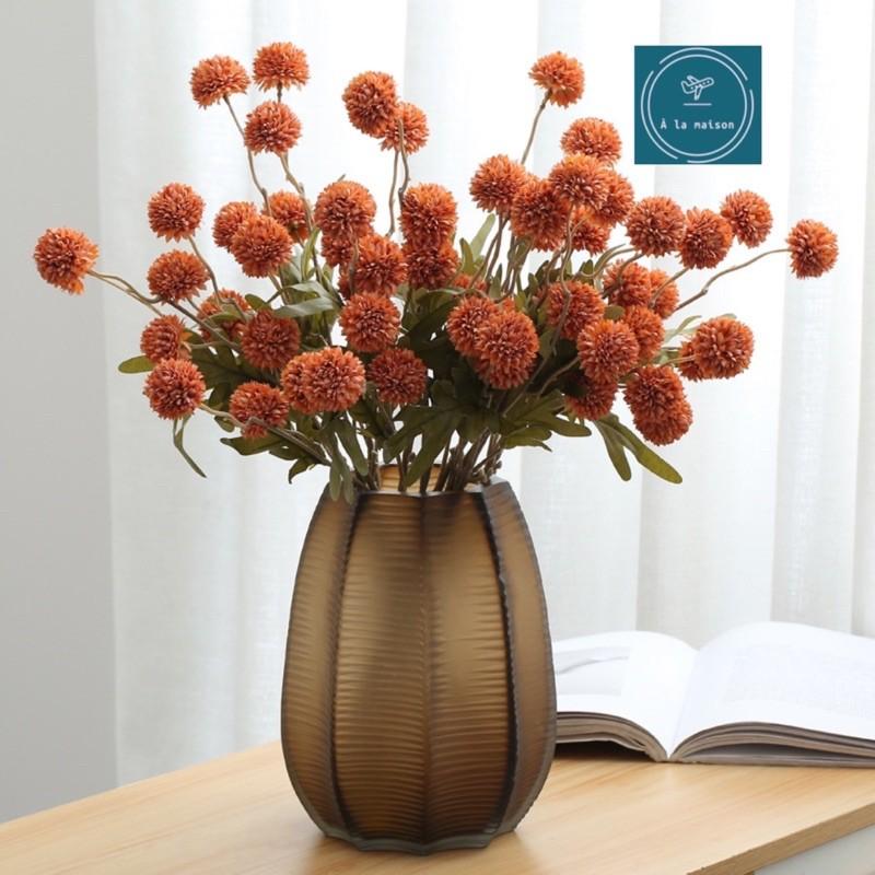 Cành cúc Pompon xinh xắn cao 52cm có 5 bông, hoa trang trí nhà cửa, hoa cưới