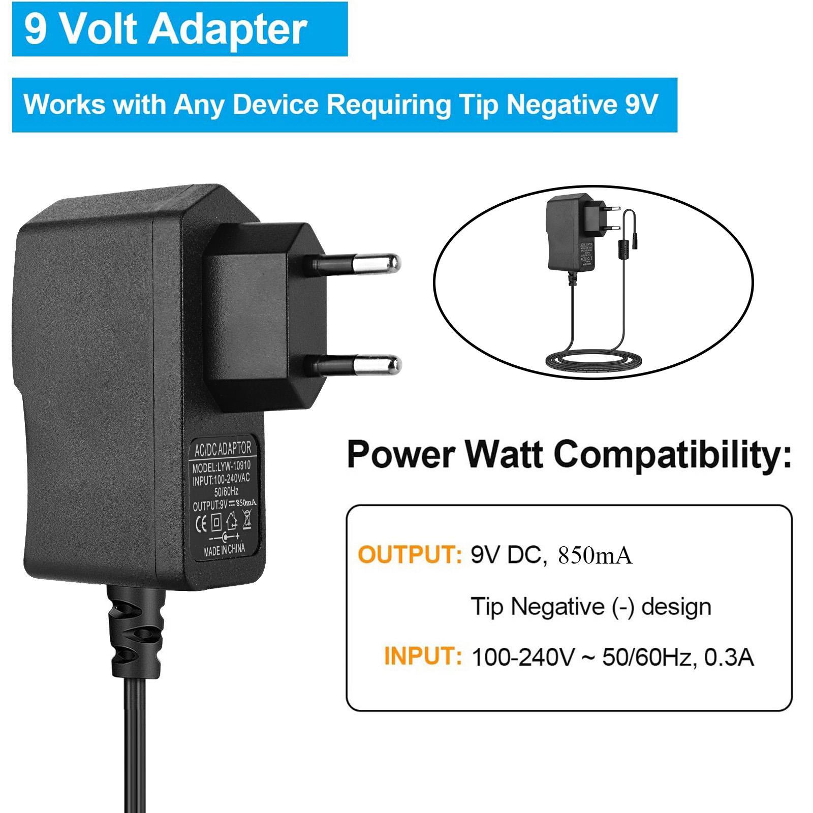 9V 850mA Guitar Effects Pedal Adapter Power Supply Cord Accessories