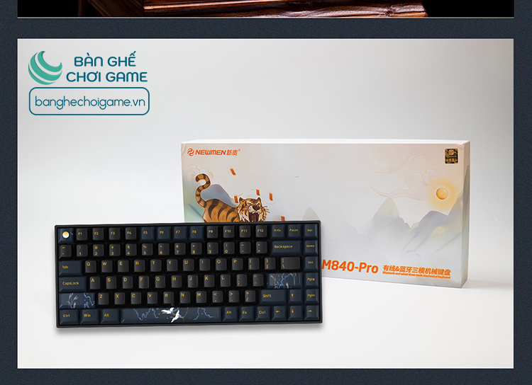 Bàn phím cơ không dây Newmen GM840 Pro Hạc Trăng Mây / Gateron G-Pro/ Hot Swap - Hàng chính hãng
