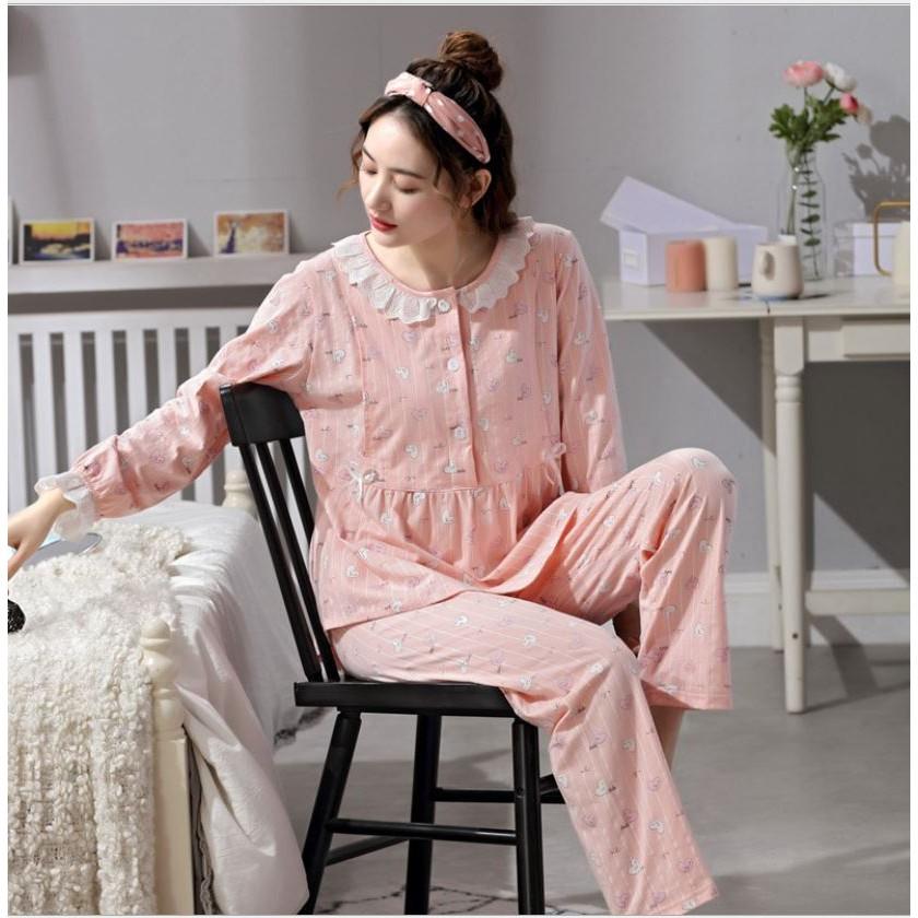 Bộ đồ bầu và sau sinh cho bé bú chất cotton BDT12