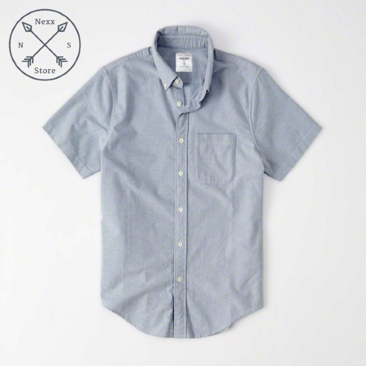 Áo sơ mi nam tay ngắn vải Oxford cao cấp phù hợp công sở trắng ND05
