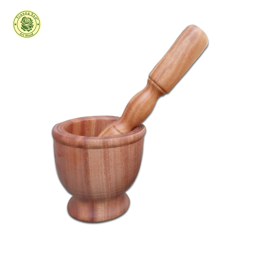 Chày Cối Gỗ Cao Cấp - Bộ Cối &Amp; Chày Gỗ 12, 14 Cm - Đồ Gỗ Nhà Bếp Chất Lượng Cao - 12 Cm