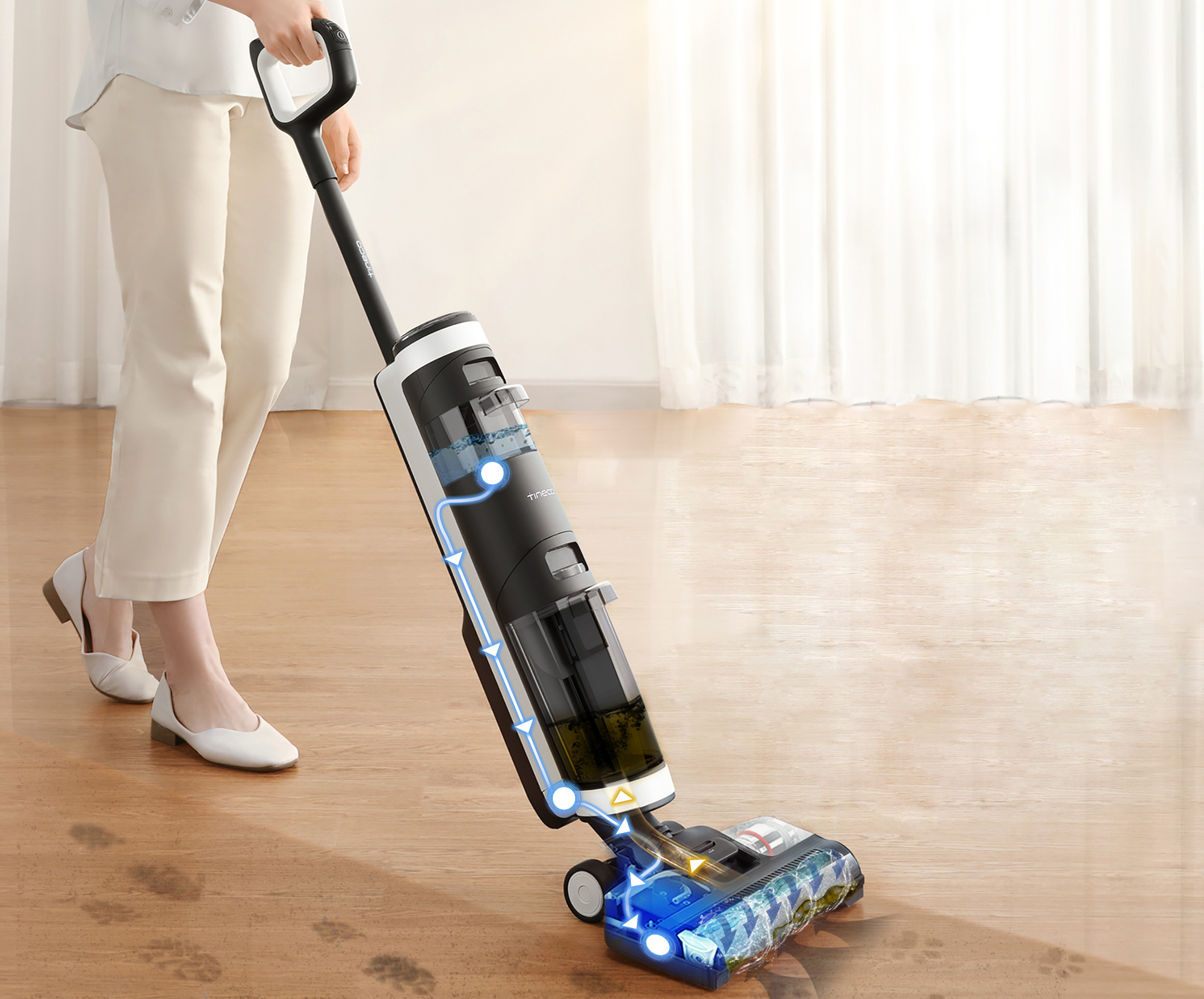 Combo Máy Hút Bụi Lau Nhà Thông Minh Tineco Floor One S3 - Xử Lý Khô & Ướt - Tự Động Vệ Sinh + Trục Lăn + Nước Lau Sàn