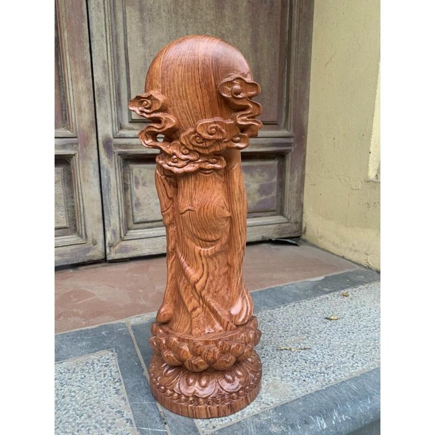 Tượng ngài di da liên hoa bằng gỗ hương đá kt cao 45×15×15cm