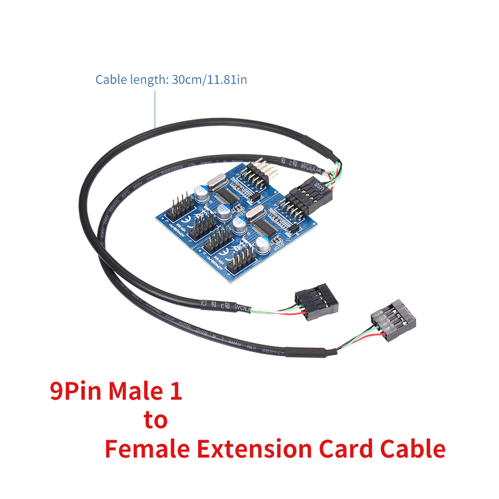 Thẻ Mở Rộng Cáp USB Hub 9pin Male 1 Sang 4 Female