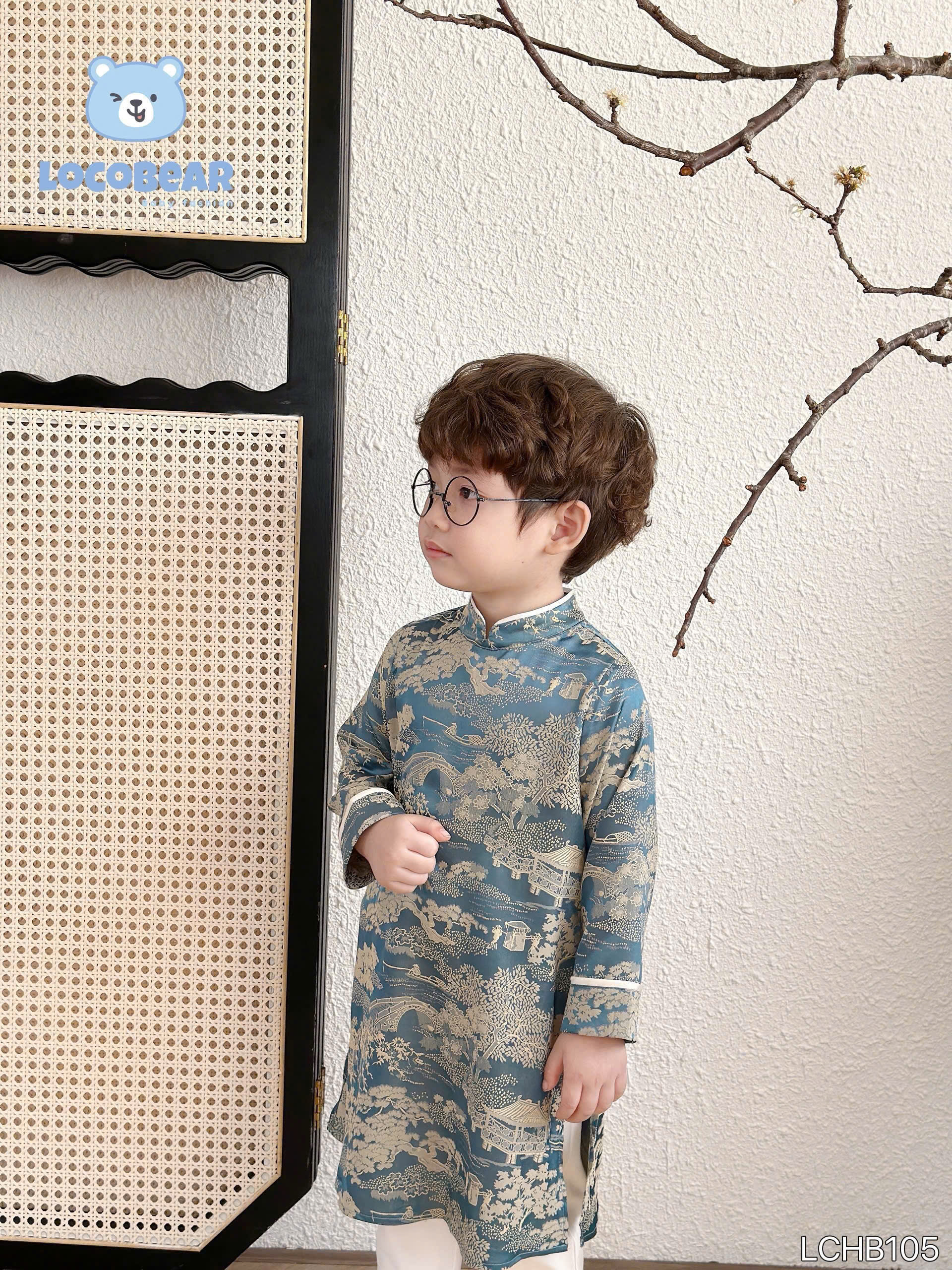 Áo dài tết cho bé trai mẫu Cát tường diện lễ tết năm mới từ 12-40kg hàng thiết kế cao cấp