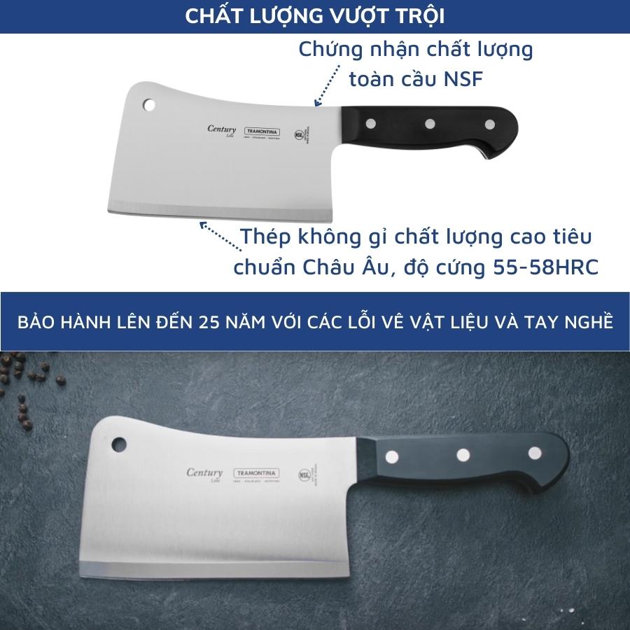 Dao Bếp Chuyên Chặt Xương Cao Cấp Tramontina Chiều Dài Lưỡi 16cm Chất Liệu Thép Không Gỉ Siêu Sắc Bén Rèn Nguyên Khối Sản Xuất Tại Brazil Bảo Hành 25 Năm