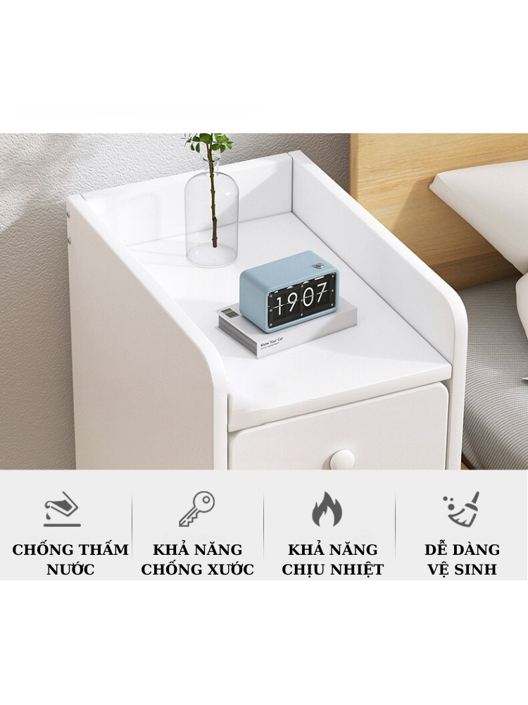 Tủ Kê Đầu Giường Gosashi Tab Đầu Giường Mini Có Ngăn Kéo Chất Liệu Gỗ MDF Phủ Melamin