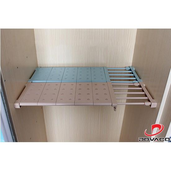 Kệ chia ngăn tủ không cần khoan bắt vít dài 74-135cm rộng 24cm