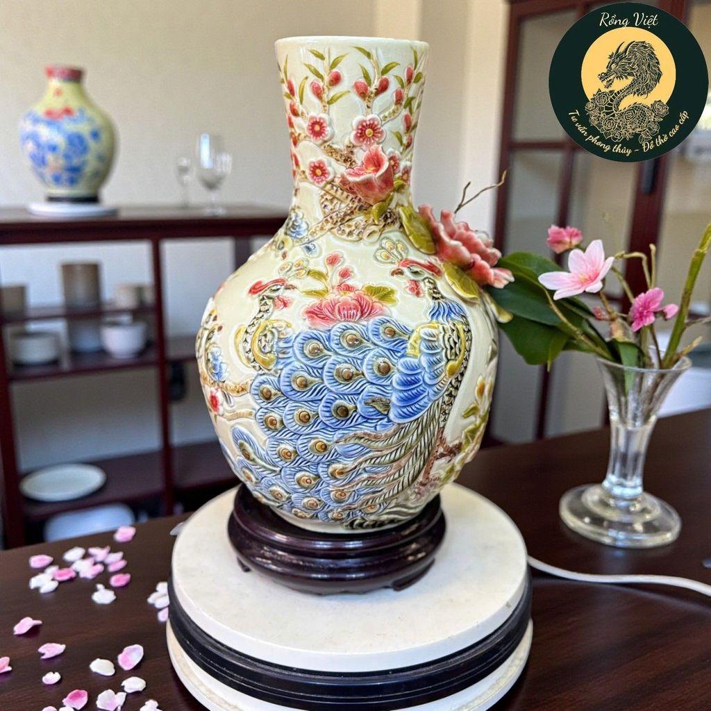 Bình hút lộc dáng tỏi RỒNG VIỆT - Gốm sứ Bát Tràng mang lại may mắn, xua đuổi khí xấu