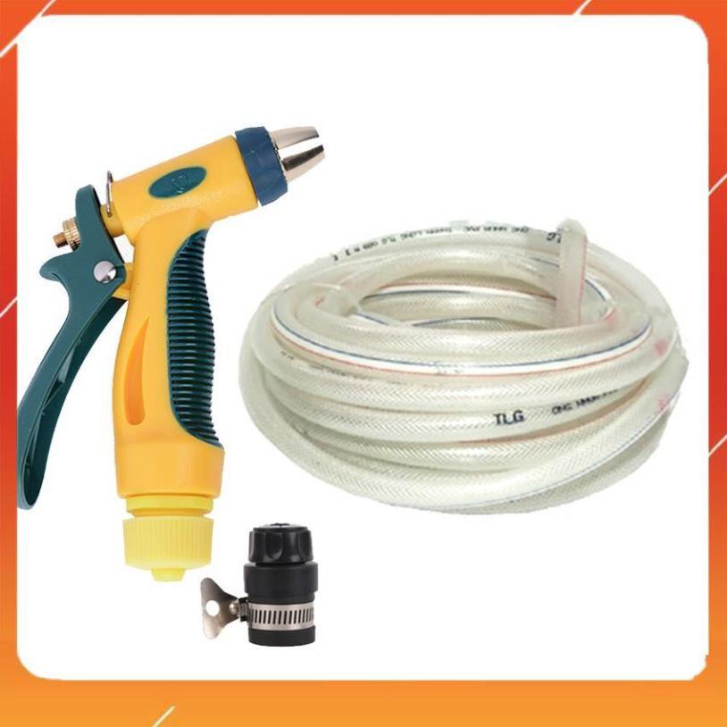 Bộ dây vòi xịt nước rửa xe,tưới cây tăng áp 3 lần 15m