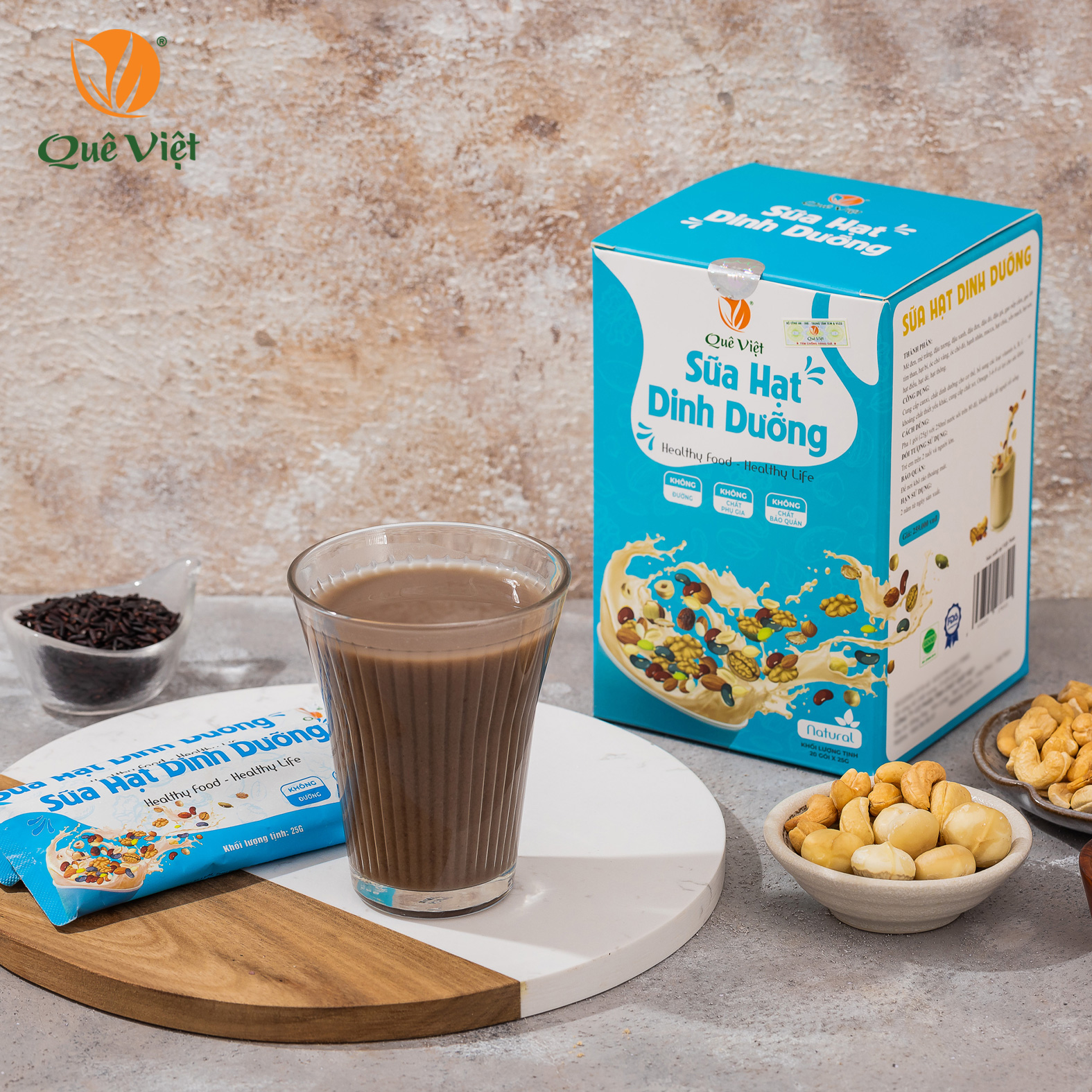 Sữa hạt dinh dưỡng Quê Việt - Hộp 500G