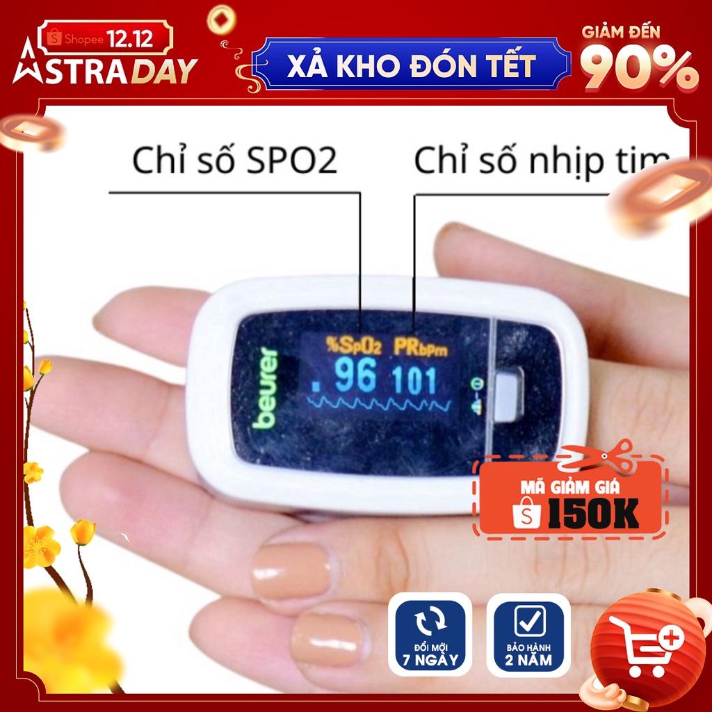 Máy đo nồng độ oxy và nhịp tim Beurer PO30 nhỏ gọn dễ sử dụng. Cảm biến đo SPO2 không gây đau