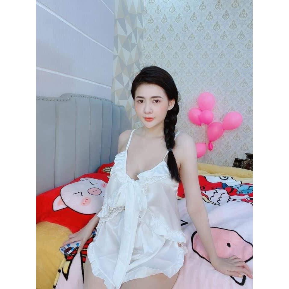 đồ bộ pijama nữ sexy buộc nơ xinh xắn