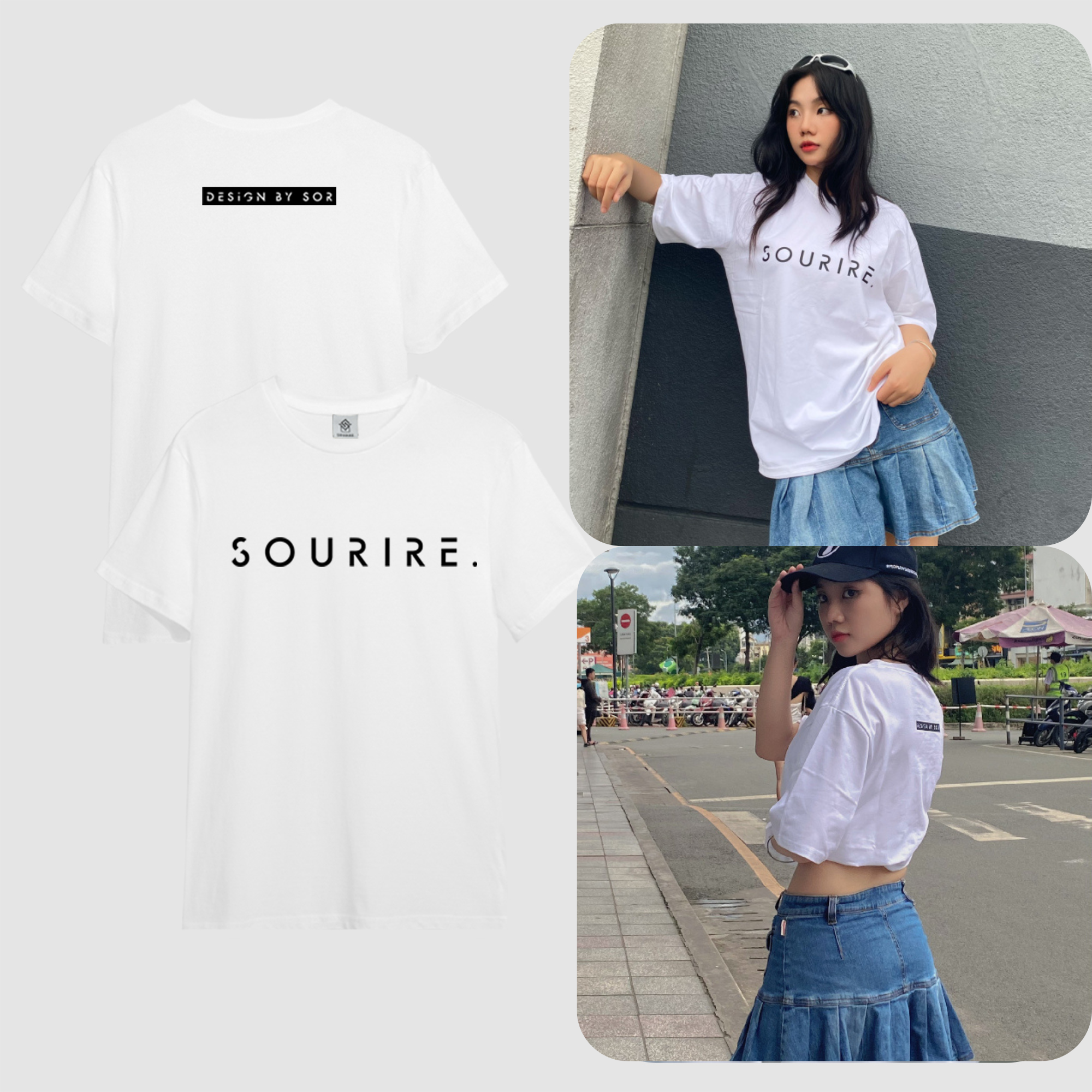 Áo thun tay Lỡ form rộng oversize streetwear màu trắng basic tee thun trơn cotton 100% 4 chiều | SOURIRE