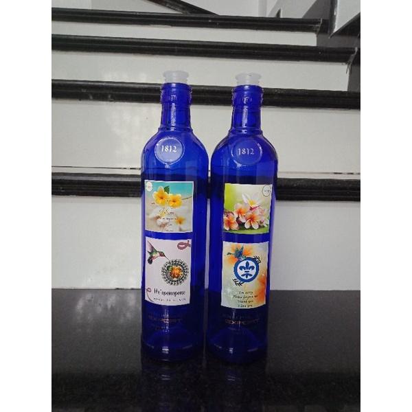 Chai thủy tinh xanh - Thái dương lam thủy 500ml kèm logo