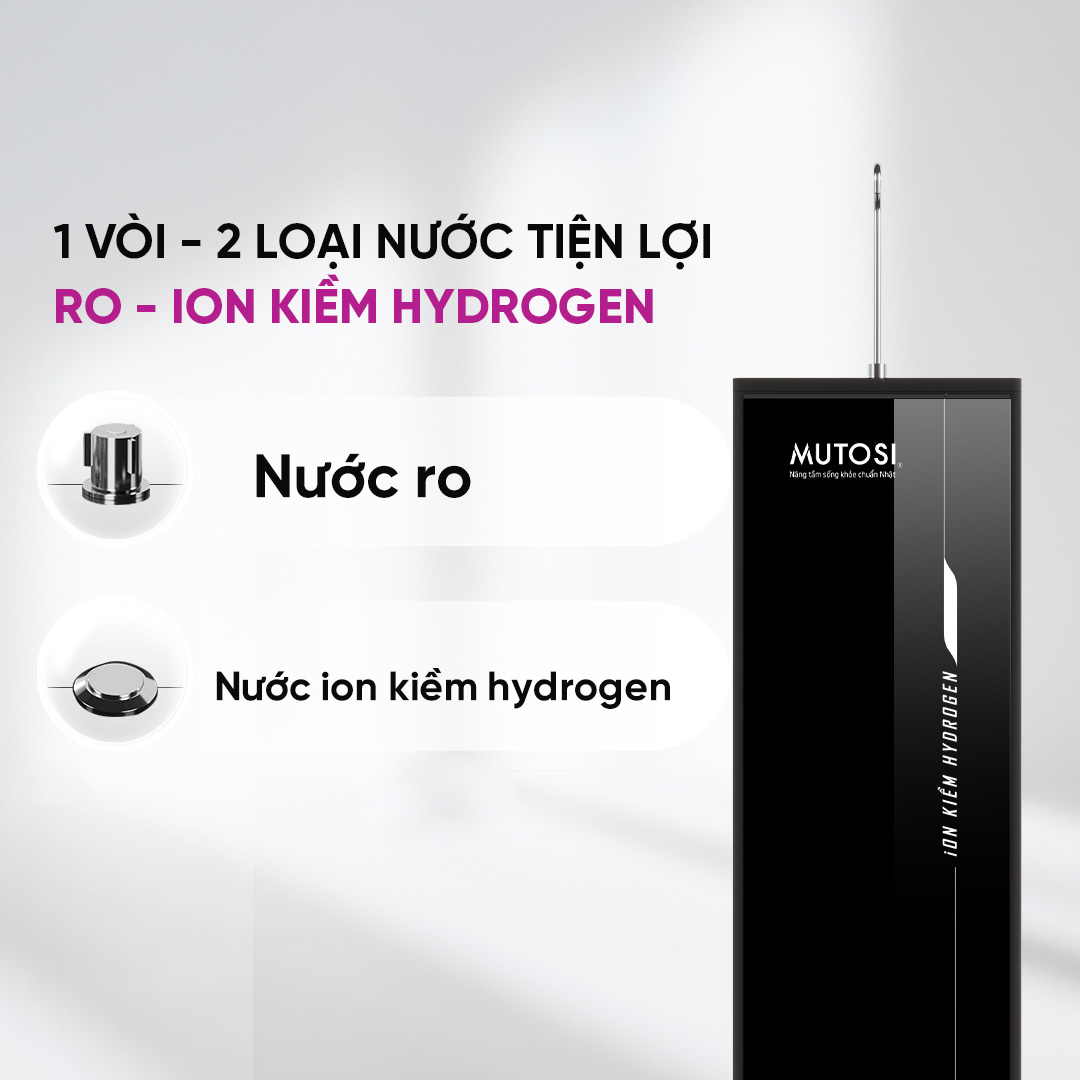 [MIỄN PHÍ VẬN CHUYỂN &amp; LẮP ĐẶT] Máy lọc nước Ion Kiềm Hydrogen. Hàng chính hãng MUTOSI MP-S1001H, 10 cấp lọc mạnh mẽ, 2 chế độ nước