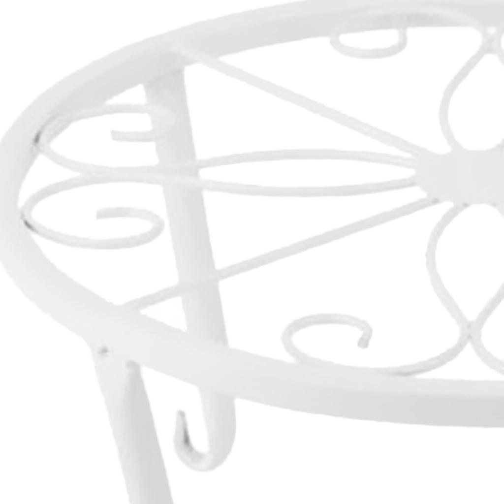2xMetal Plant Stand Flower Pot Holder Iron Type Pot Vase Holder Shelf White