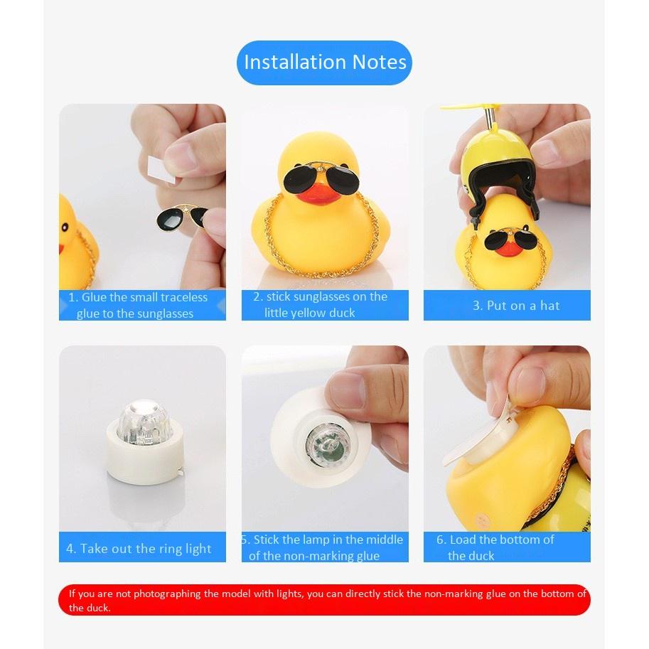 Còi Xe Đạp Hình Vịt Vàng Đội Mũ Bảo Hiểm Có Đèn LED