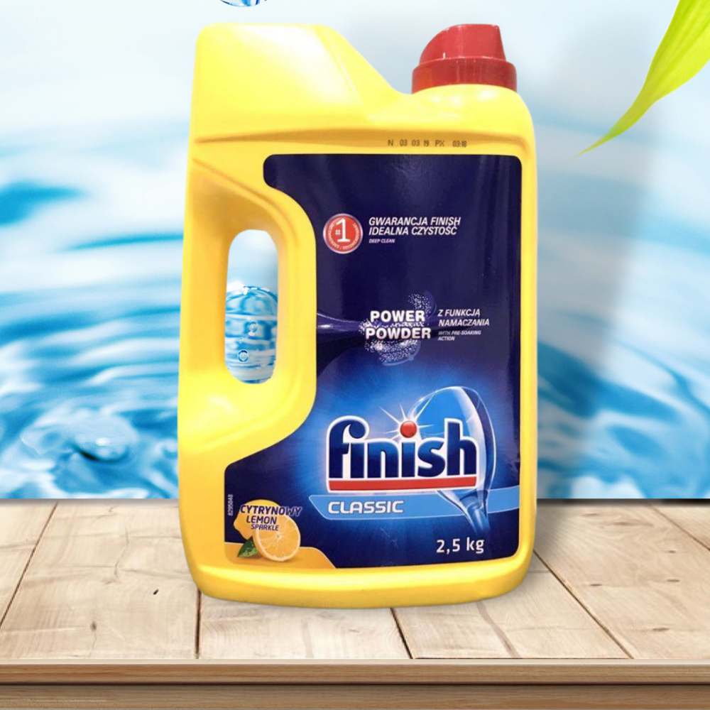 Bộ 3 sản phẩm Bột rửa bát finish 2.5kg+nước bóng 1150ml+Muối rửa chén finish 1.5kg cho Máy