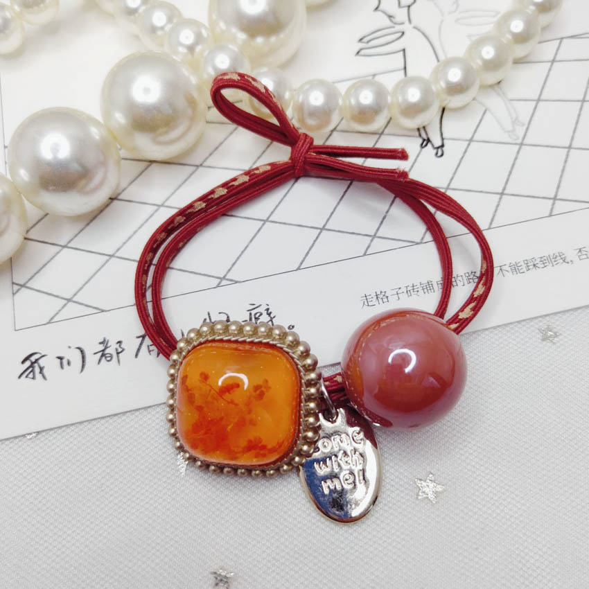 Dây buộc tóc nữ hoa văn chìm 3D NASI dễ thương phong cách hàn quốc thun cột tóc nữ co giãn tốt phụ kiện tóc