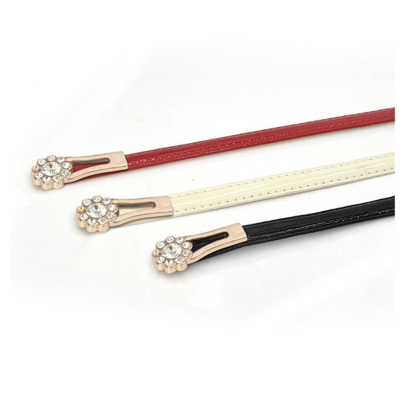 Johnifashion Thắt lưng da nữ bản nhỏ khoá hoa thời trang- phong cách Hàn Quốc, dây lưng nữ khoá hoa đính đá
