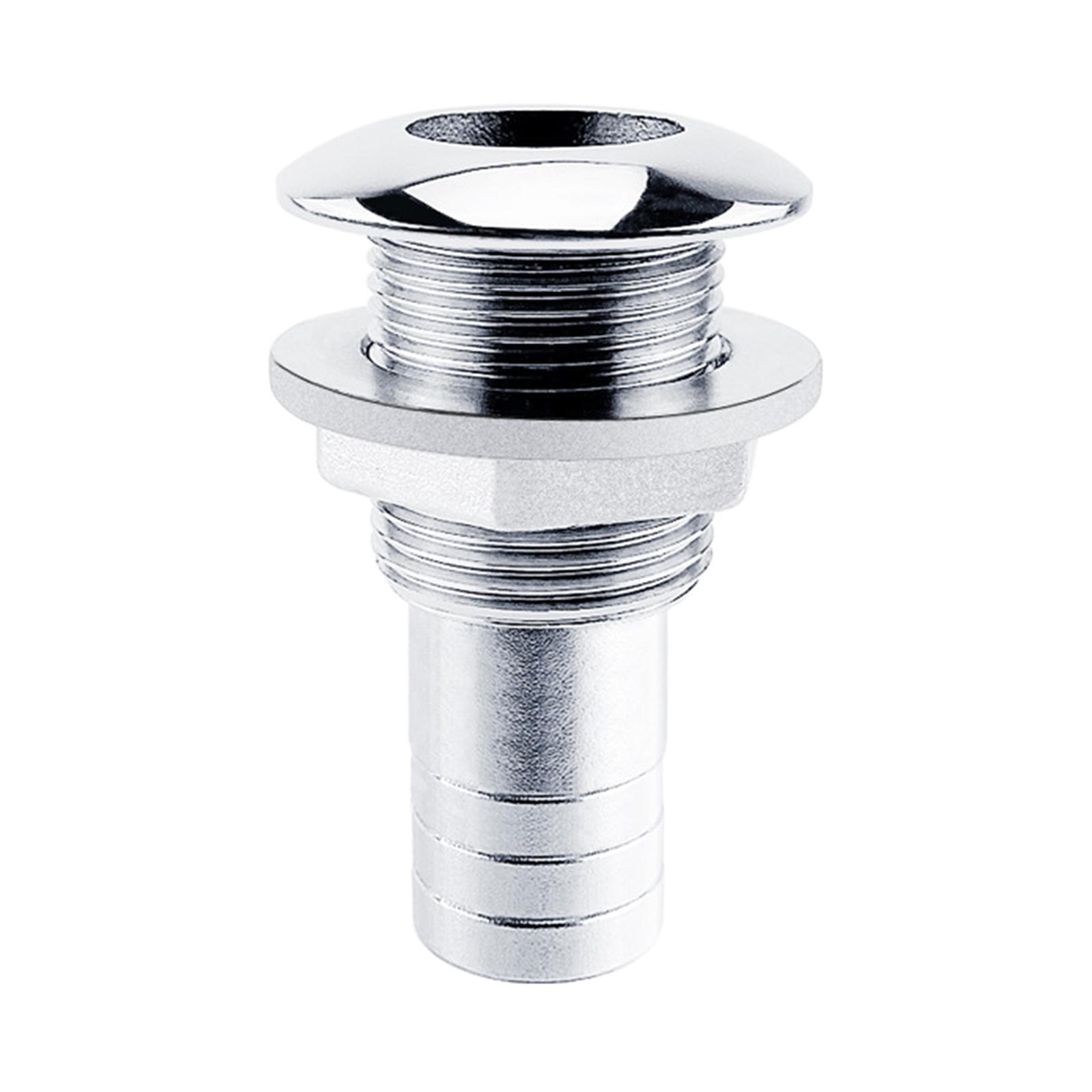 Replacement Marine Hardware Stainless Steel Yacht Thru Hull Plumbing Fitting Water Outlet Port Rust Proof for 3/4" or 1" Hose Outdoor Boat Accessories
