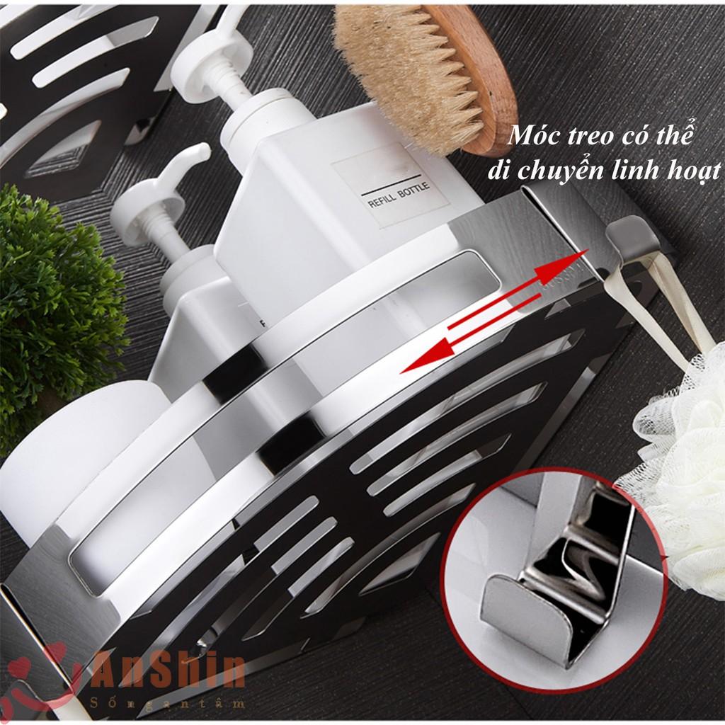 Kệ góc phòng tắm Inox 304 AnShin chống gỉ sét - Kệ Inox 304 hình tam giác - có thể bắt vít hoặc dán keo có sẵn