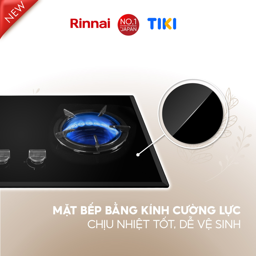 [SP MỚI 2024] Bếp gas âm đầu đốt trong Rinnai RVB-2iFC(B) kích thước lắp đặt linh hoạt, kiềng gang - Hàng chính hãng