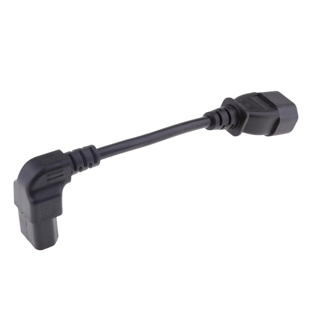 IEC C14 Male to C13 Female Converter Power Adapter Cable Angled Cord