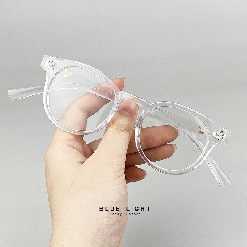 Kính Giả Cận, Gọng Kính Cận GM Mắt Tròn Dáng Nhỏ Gọng Đen - BLUE LIGHT