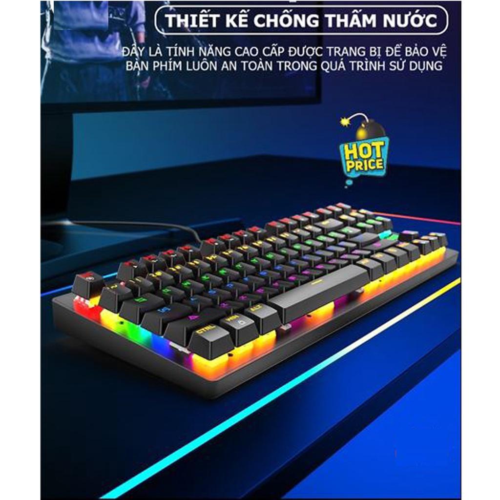 Hình ảnh Bàn phím cơ máy tính - Bàn phím cơ gaming Crack K2 PRO, LED RGB 10 chế độ nháy khác nhau dành cho máy tính, laptop