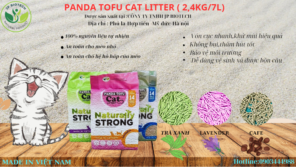 Cát vệ sinh hữu cơ Tofu Panda 2,4kg/7L