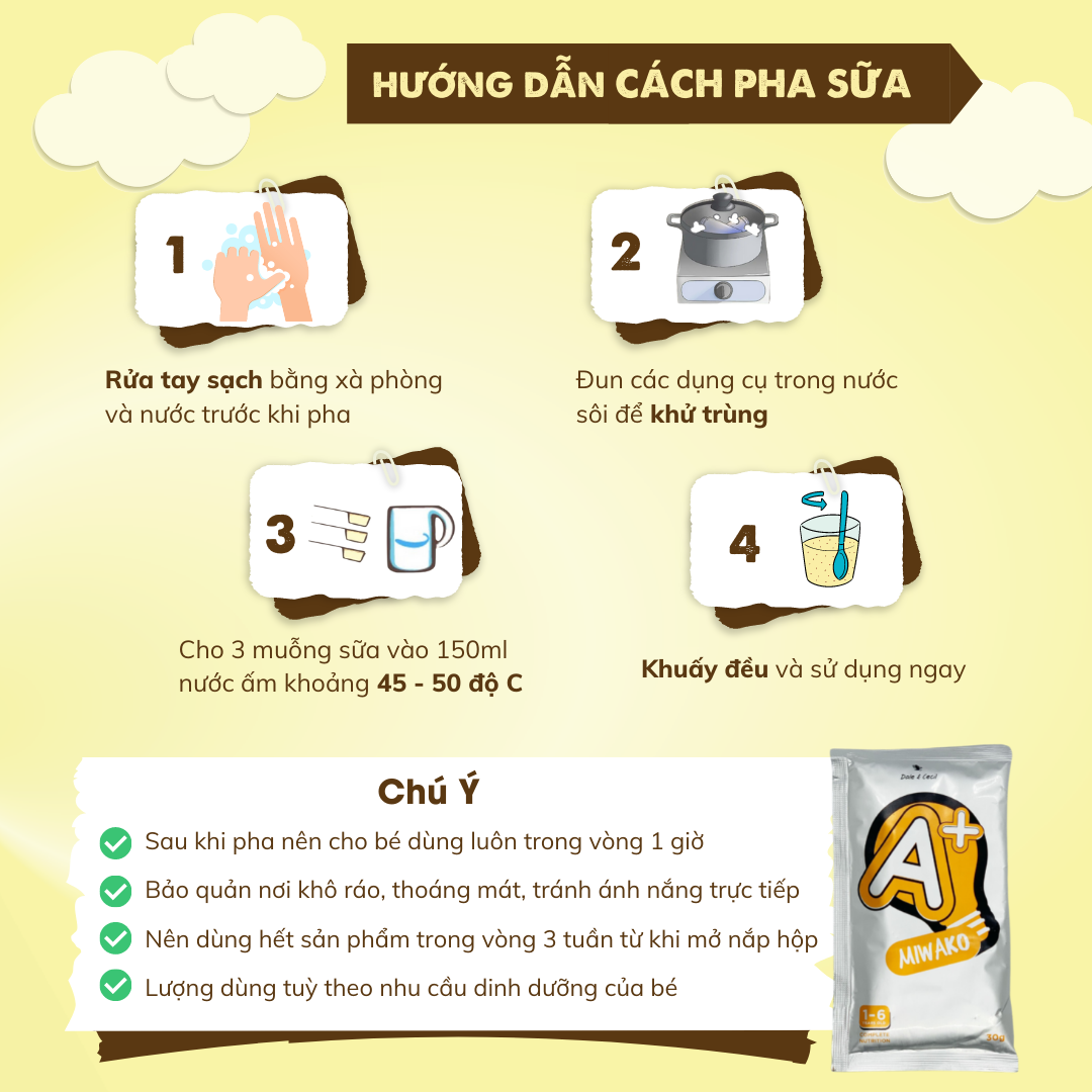 Sữa Công Thức Hữu Cơ Miwako A+ Nhập Khẩu Malaysia, Gói 30g Vị Vani, Sữa Hạt Cho Bé Từ 1 Tuổi Giúp Bé Ngủ Ngon Tiêu Hóa Tốt