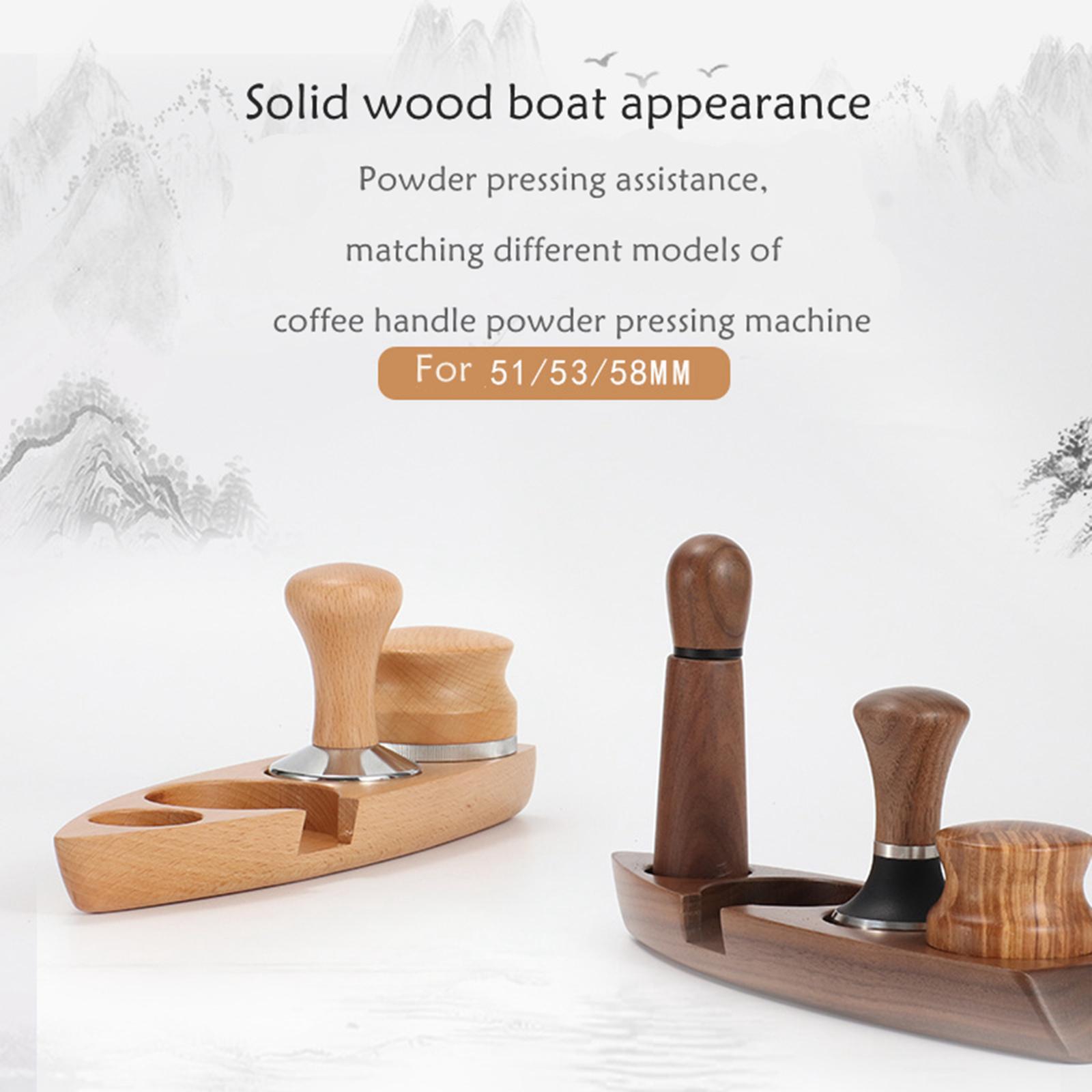 Wood Coffee Filter Tamper Holder, Solid Wooden Espresso Tamper Stand, Coffee Tamper Station Rack, Espresso Tamper Storage Holders, Anti-Slip