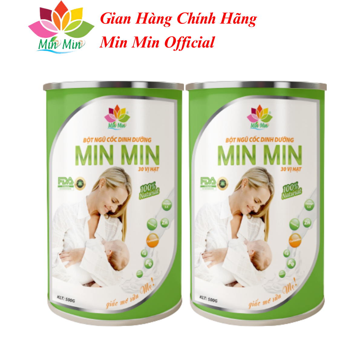 COMBO 2 Hộp 1Kg Ngũ Cốc Cao Cấp Lợi Sữa Min Min 30 Hạt - Chuyên Lợi Sữa và Phụ Hồi Sức Khỏe Sau Sinh