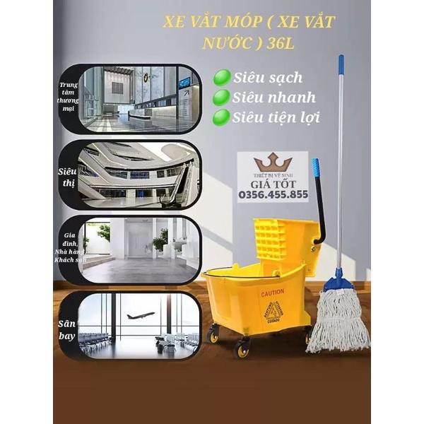 Xe vắt nước,xe vắt móp lau sàn công nghiệp 36L