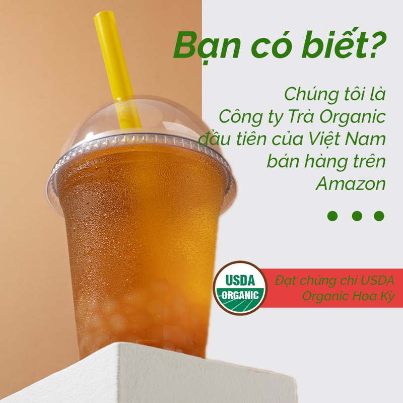 Combo Trà Cold Brew Trà Xanh &amp; Hồng Trà Hữu Cơ - Chứng Nhận USA Organic, Nguyên Lá, Túi Zip 100g