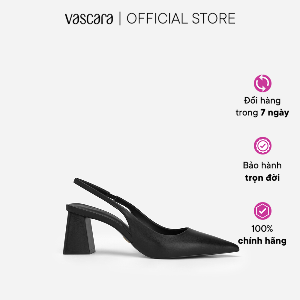 Vascara Giày Slingback Bít Mũi Nhọn Gót Trụ - BMN 0577