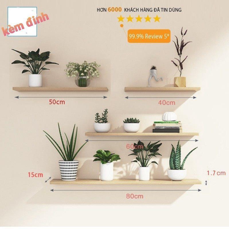 Bán sỉ  Kệ gỗ treo tường sâu 15cm tặng kèm phụ kiện lắp FREE SHIP hàng công ty chất lượng đảm bảo