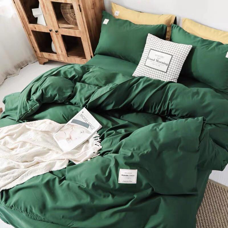 Bộ chăn ga gối cotton TiCi cao cấp KHÔNG BAI XÙ, hàng nhập khẩu một màu - BO CHUN THEO YÊU CẦU