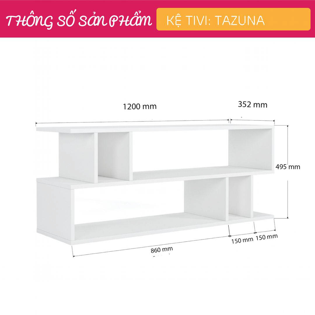 Kệ TV phòng ngủ phong cách tối giản SMLIFE Tazuna