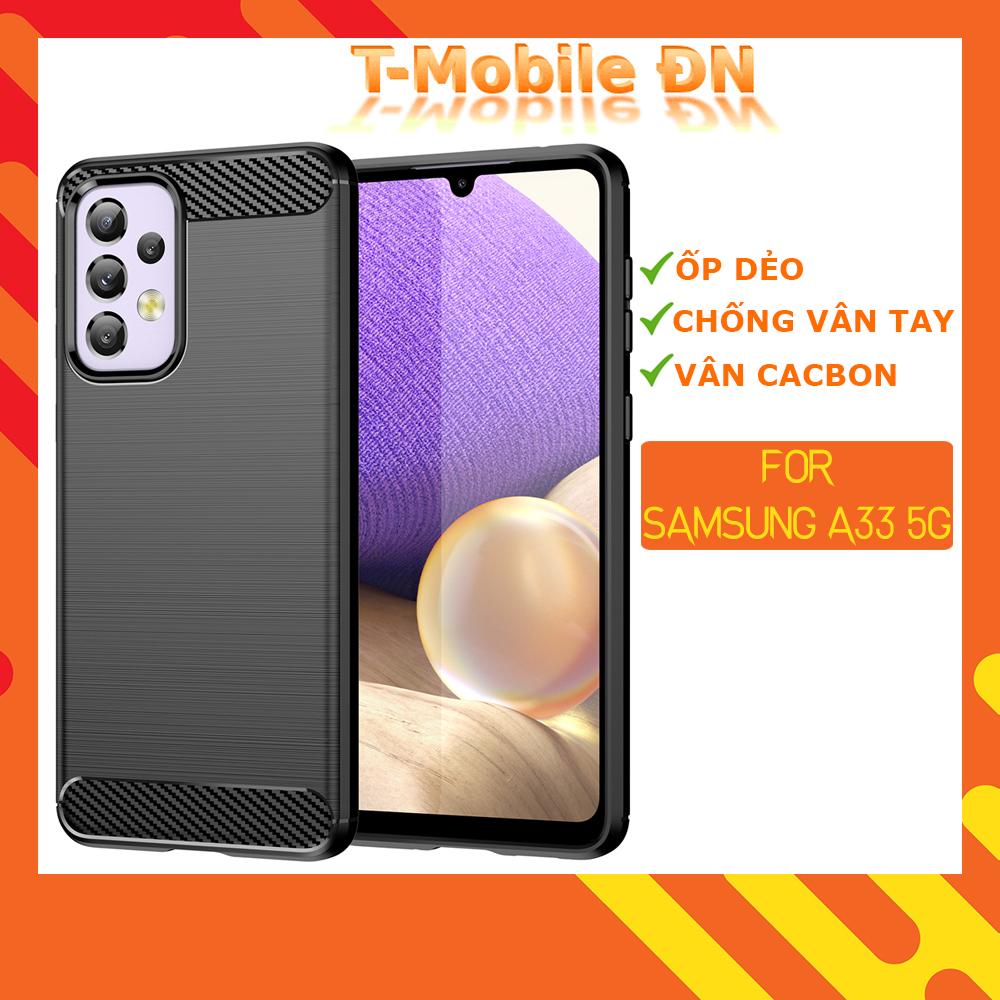 Ốp lưng dành cho Samsung A33 5G ốp silicone mềm Carbone phay xước chống sốc chống vân tay