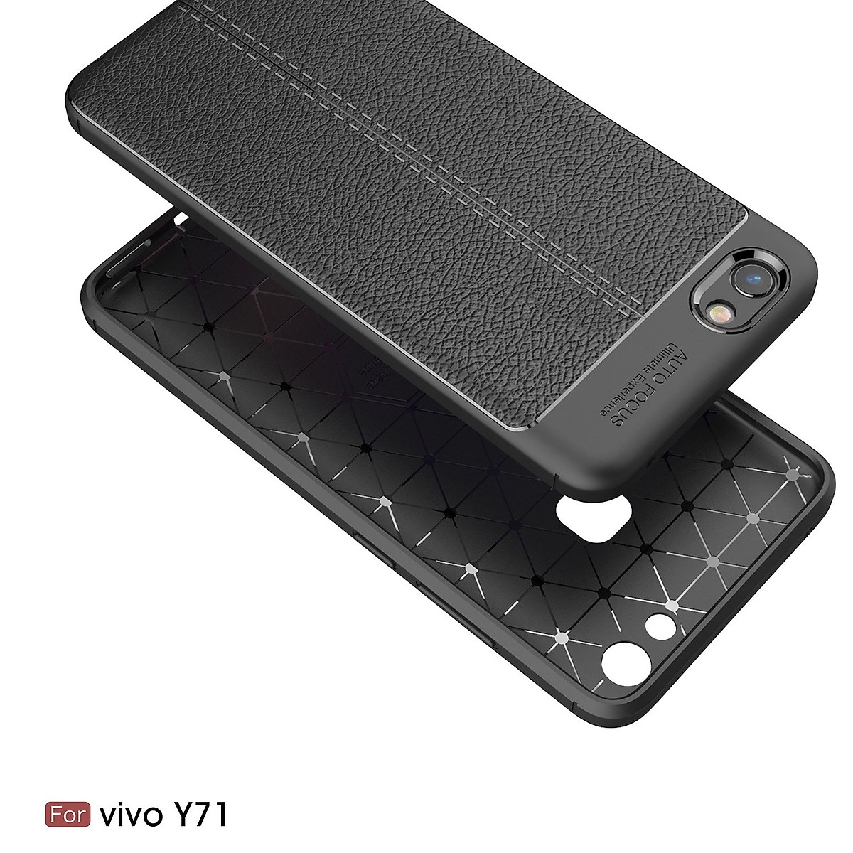 Ốp lưng silicon dẻo giả da Auto Focus cao cấp dành cho Vivo Y71 - Hàng chính hãng