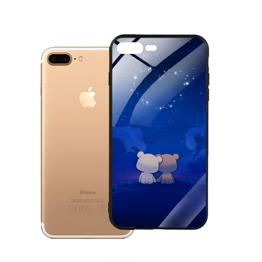Ốp Lưng Kính Cường Lực cho điện thoại Iphone 7 Plus / 8 Plus - Cute 10