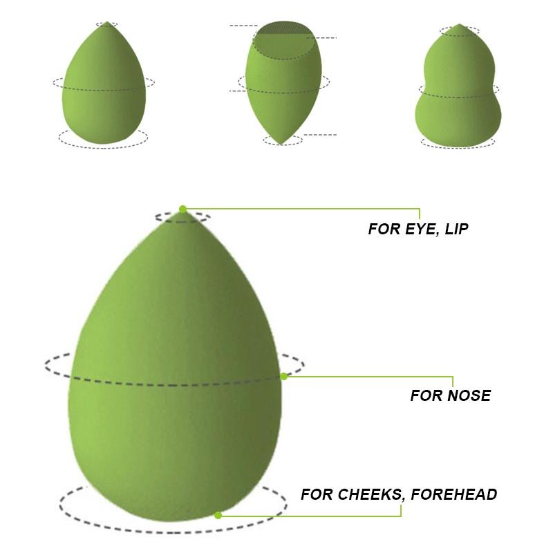 Bộ 3 mút xốp trang điểm hình quả trứng có giá đỡ tiện lợi SUAKE