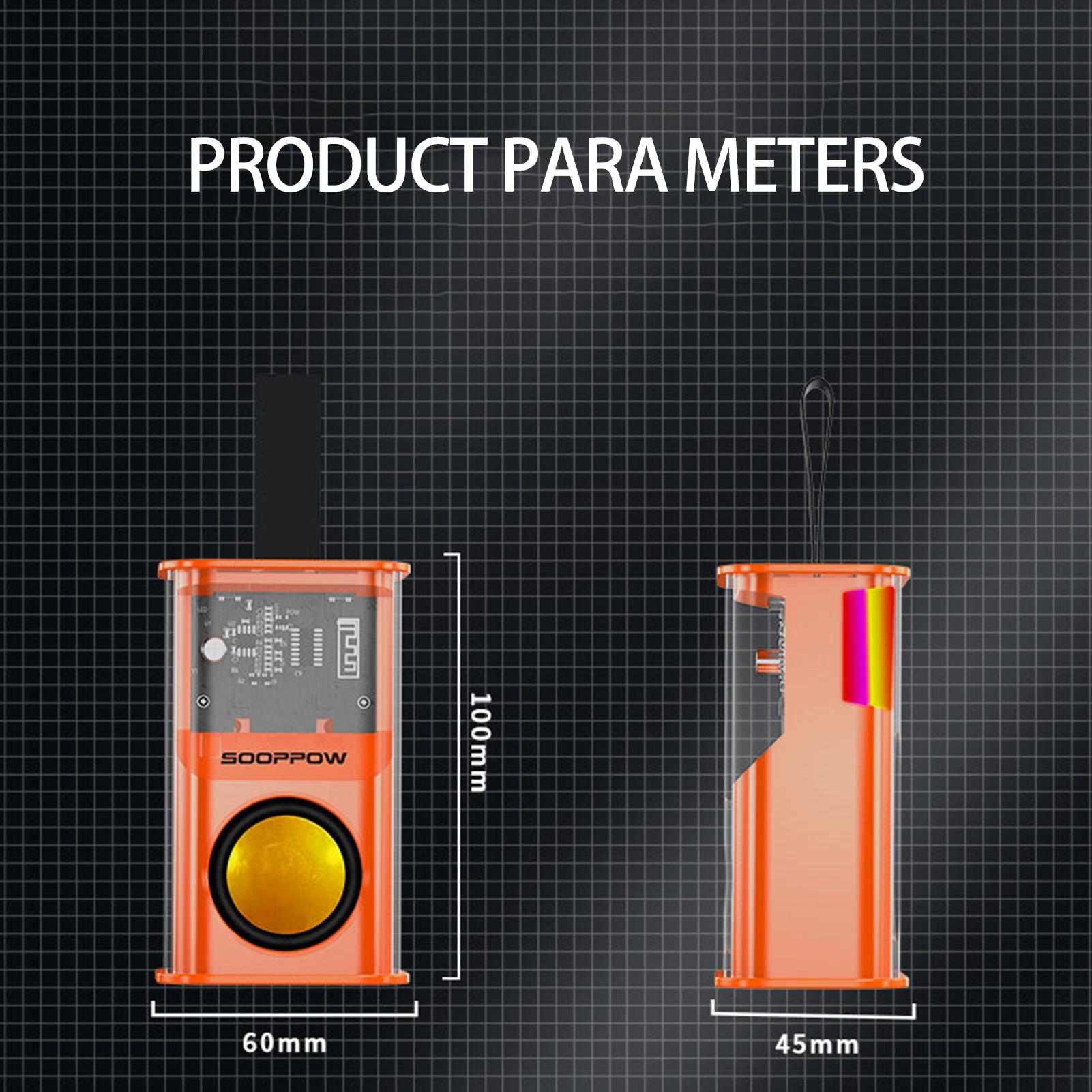 Loa di động 5.0 tương thích Bluetooth thông qua Tws Stereo trong suốt Mecha Bluetooth không dây- Loa Loa siêu trầm ngoài trời Màu sắc: Nacarat